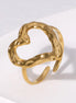 Hammered Heart Gold Ring