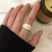Δαχτυλίδι Cuff Λευκό Σμάλτο & Χρυσό