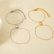 Hand Chain Σταγόνα - Χρυσό Βραχιόλι με Δαχτυλίδι
