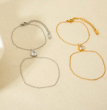 Hand Chain Σταγόνα - Χρυσό Βραχιόλι με Δαχτυλίδι