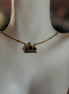 Crown Beaded Necklace – Gold & Black