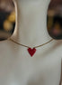 Red Beaded Heart Necklace