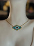 Evil Eye Beaded Necklace – Gold Chain