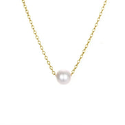 Χρυσό Κολιέ Floating Pearl