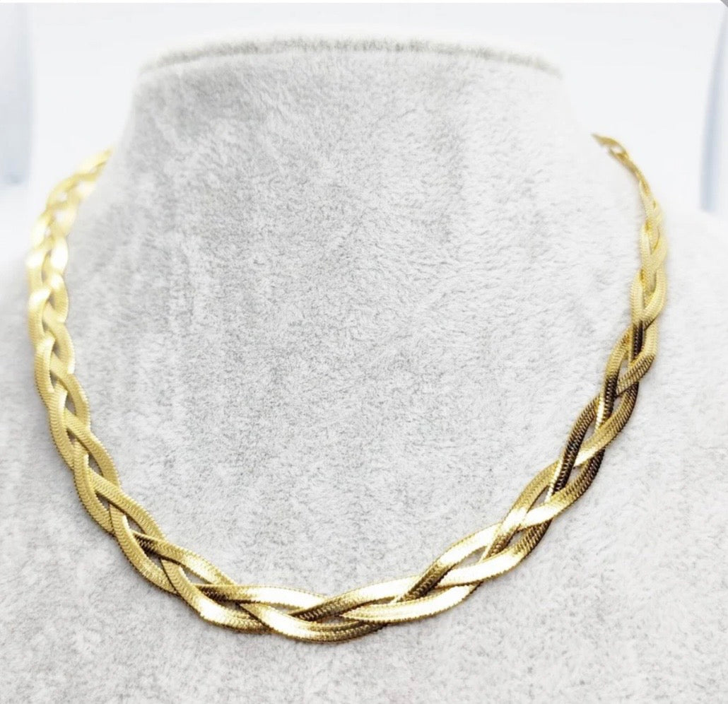 Κολιέ Πλεκτή Αλυσίδα Herringbone