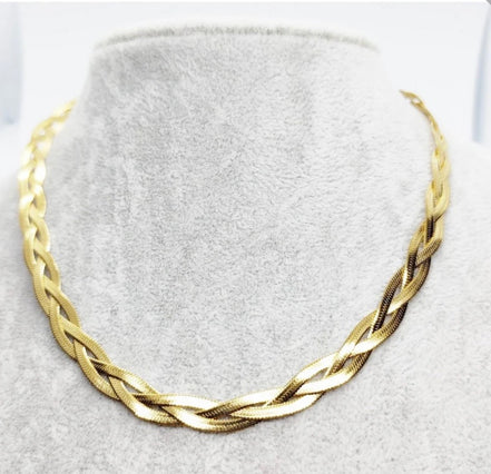 Κολιέ Πλεκτή Αλυσίδα Herringbone