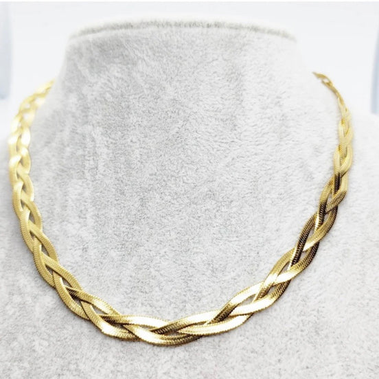 Κολιέ Πλεκτή Αλυσίδα Herringbone