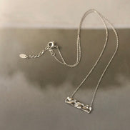 Ασημί Κολιέ Bar Pendant Textured
