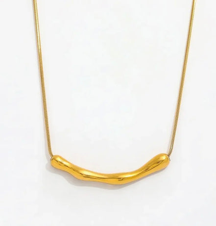 Χρυσό Κολιέ με Organic Pendant