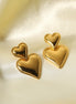 Double Heart Gold Earrings