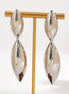 Double Oval Silver Drop Earrings