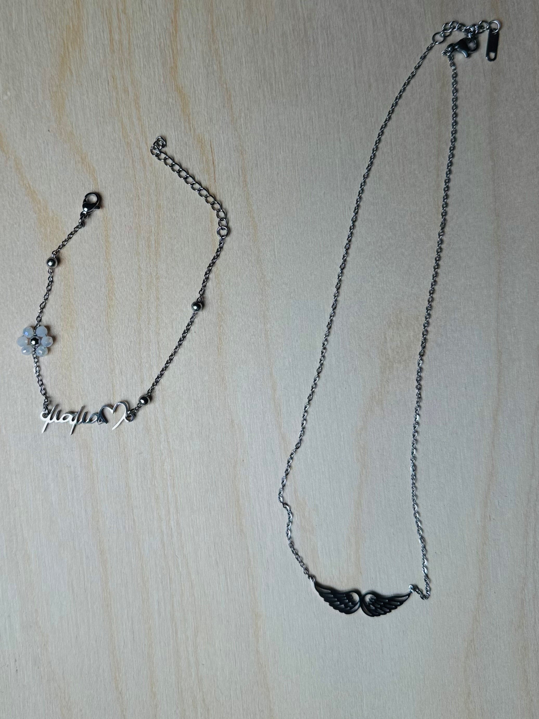Σετ Κοσμημάτων Mama - Βραχιόλι & Κολιέ Φτερά Αγγέλου