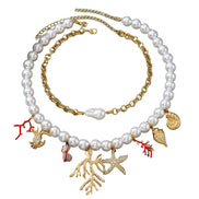 Κολιέ Μαργαριτάρια με Θαλάσσια Charms