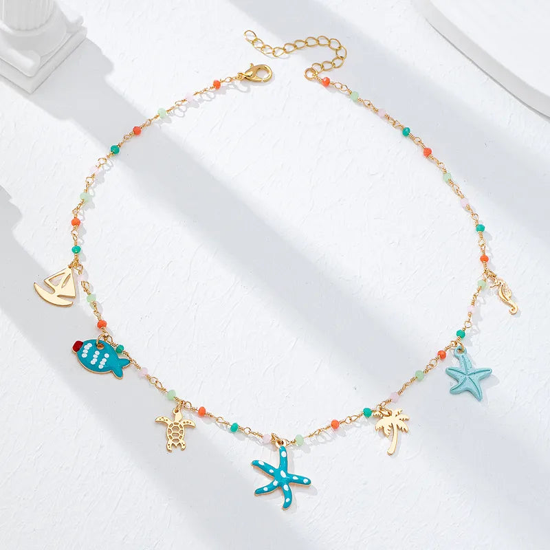 Κολιέ Colorful Σειρά με Θαλάσσια Charms