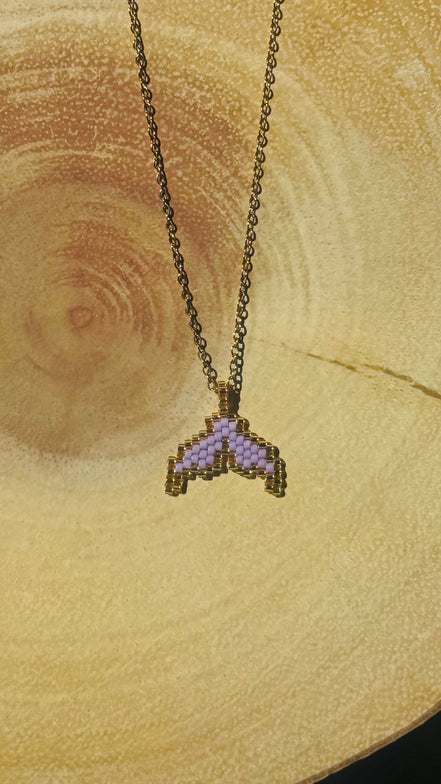 Κολιέ Pixel Ουρά γοργόνας Λιλά