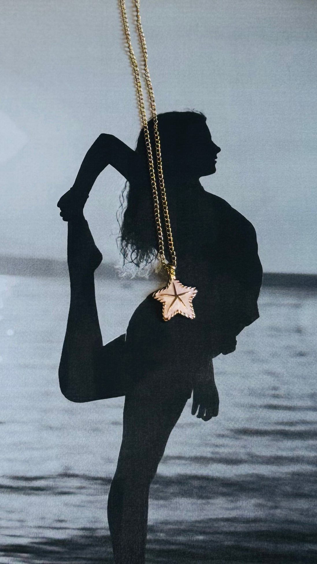 Star Pendant Necklace – Χρυσό Κολιέ Αστέρι ροζ