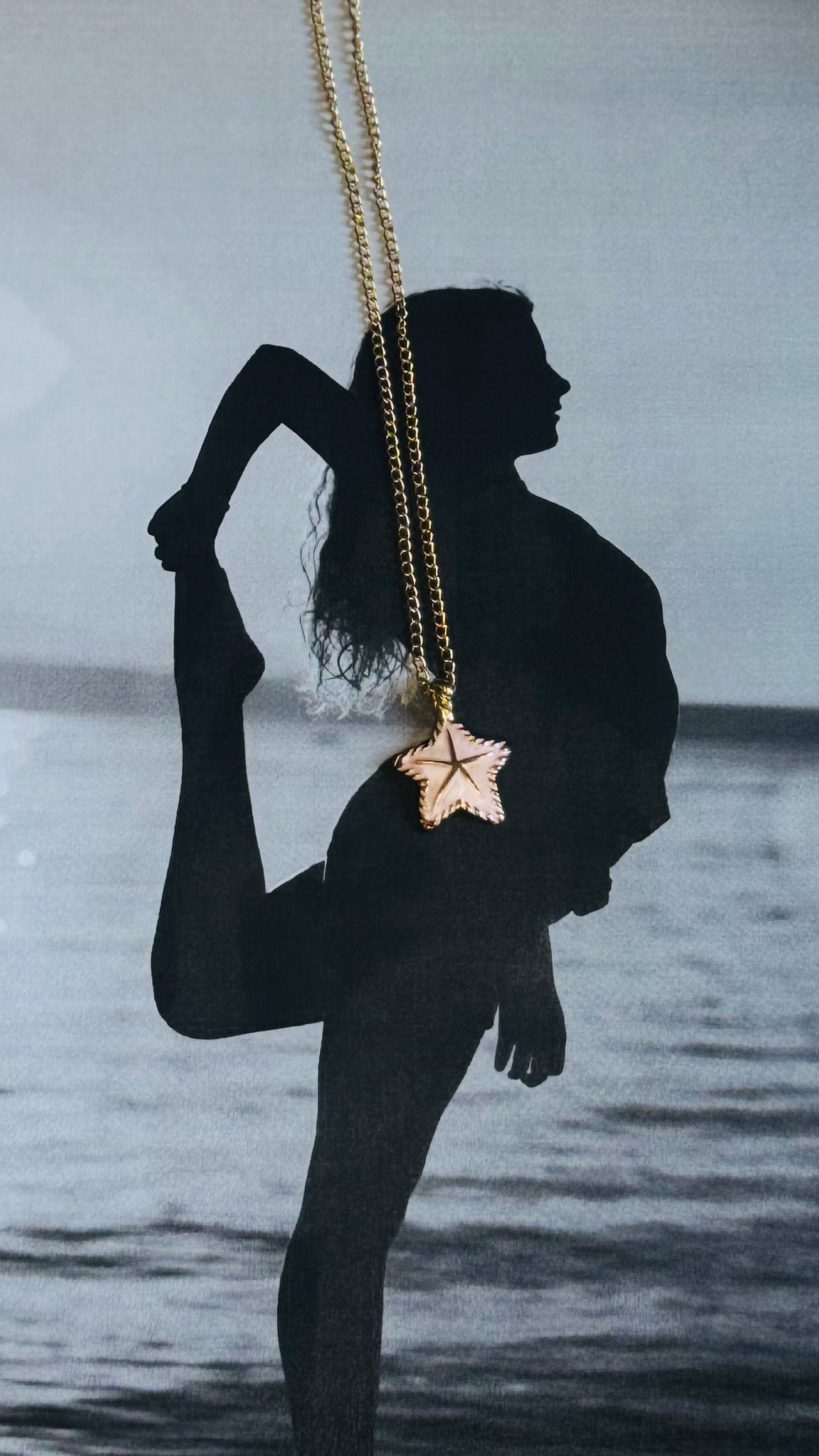 Star Pendant Necklace – Χρυσό Κολιέ Αστέρι ροζ