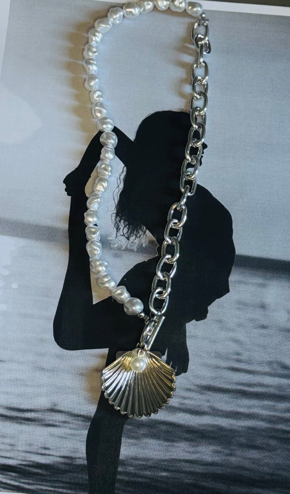 Shell Pearl Chain Necklace – Κολιέ Κοχύλι & Μαργαριτάρια