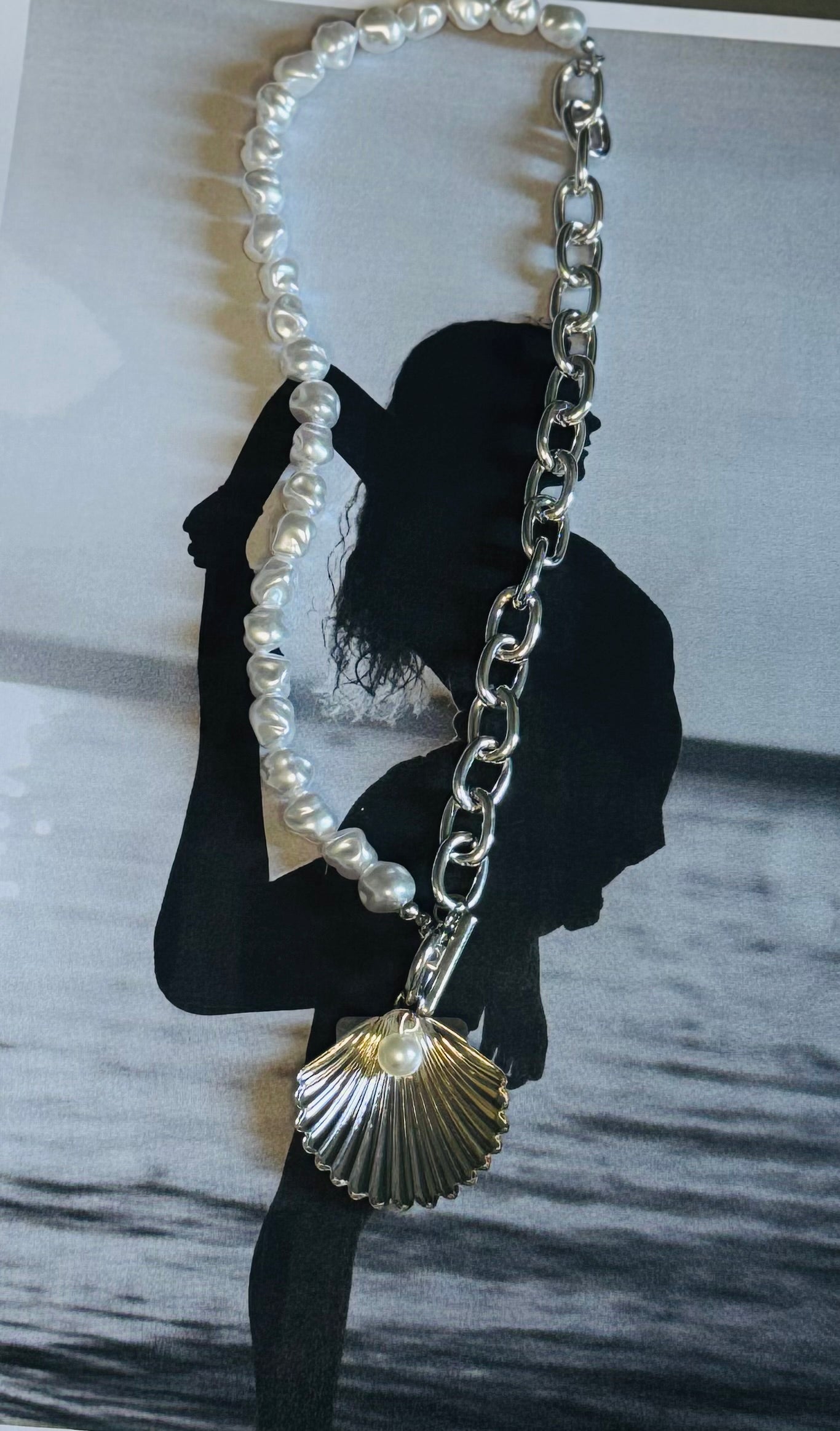 Shell Pearl Chain Necklace – Κολιέ Κοχύλι & Μαργαριτάρια