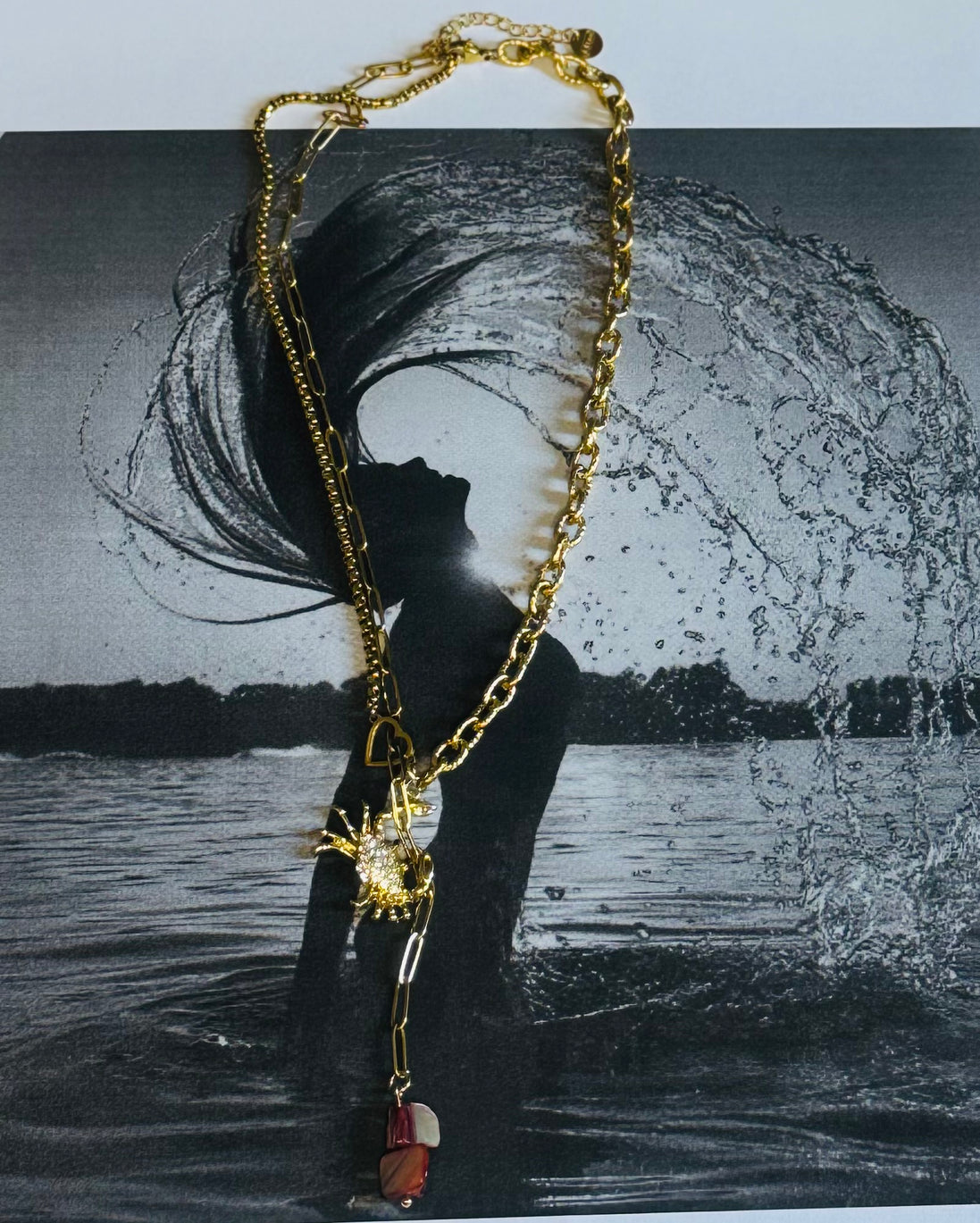 Gold Crab Charm Necklace