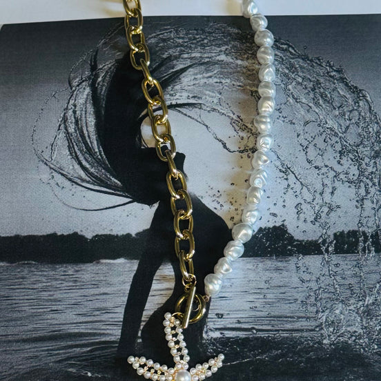 Starfish Pearl Chain Necklace – Κολιέ Αστερίας & Μαργαριτάρια