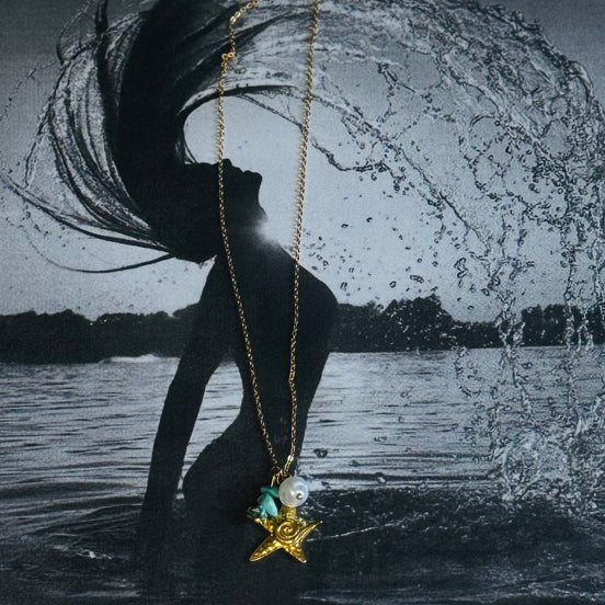 Κολιέ Αστερίας & Μαργαριτάρι – Ocean Gold