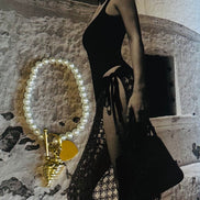 Βραχιόλι Μαργαριταριών με Χρυσό Toggle & Charm Κοχύλι