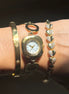 Gold Quartz Watch Bracelet
