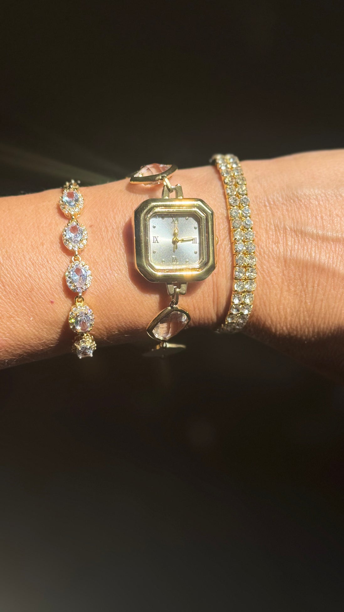 Gold Square Watch Bracelet