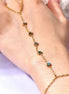 Hand Chain Πολύχρωμο - Χρυσό Βραχιόλι με Δαχτυλίδι