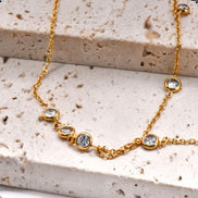 Hand Chain Πολύχρωμο - Χρυσό Βραχιόλι με Δαχτυλίδι