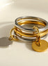Two-Tone Charm Ring Set