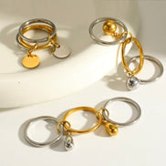 Two-Tone Charm Ring Set