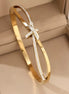 Crystal Bow Gold Bangle