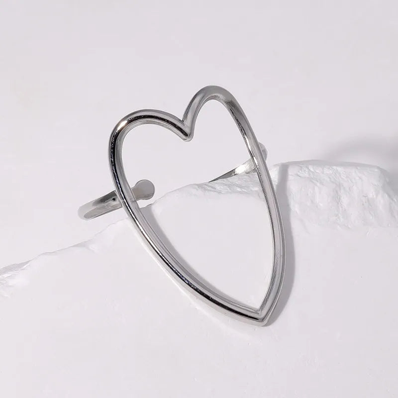 Open Heart Silver Ring