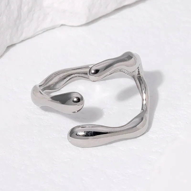 Liquid Drop Silver Open Ring