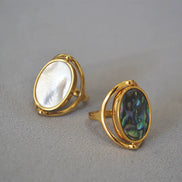Oval Shell Gold Ring