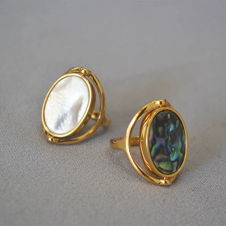 Oval Shell Gold Ring